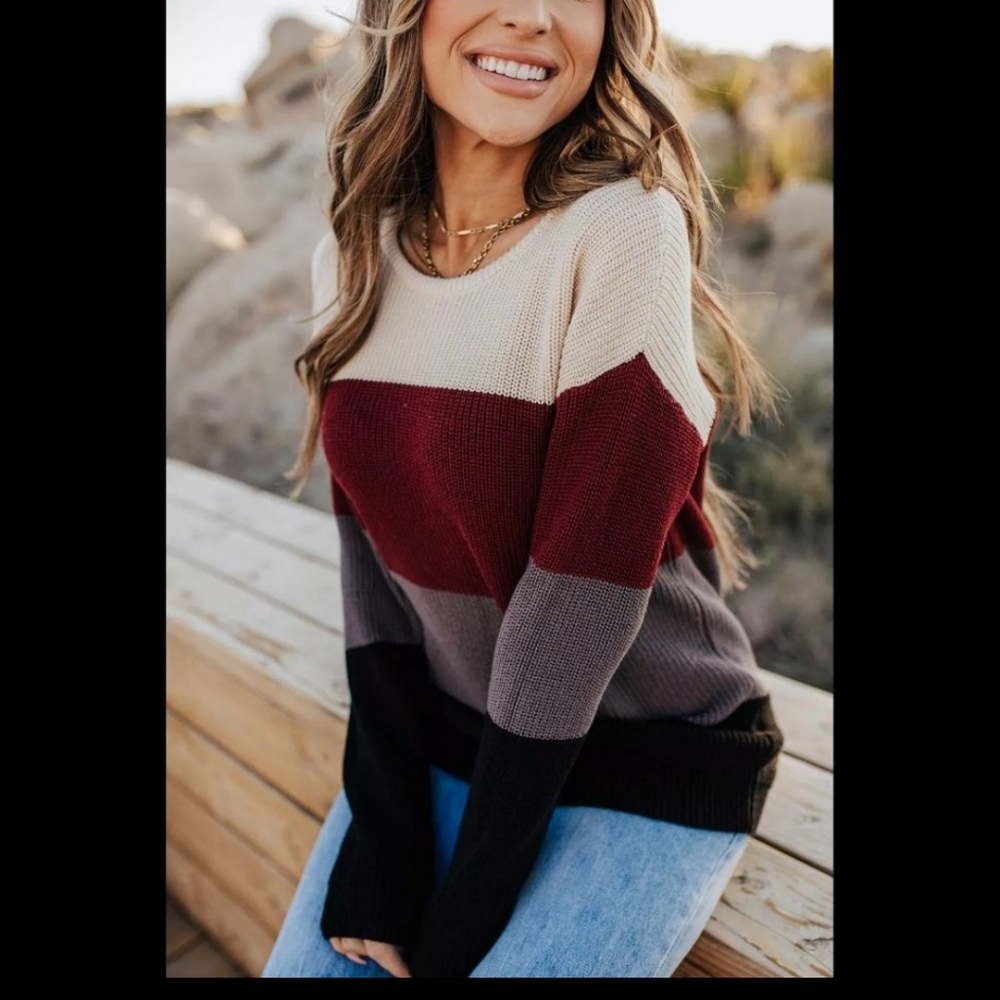 Coloblock knitted sweater